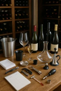 materiel du sommelier pour une dégustation